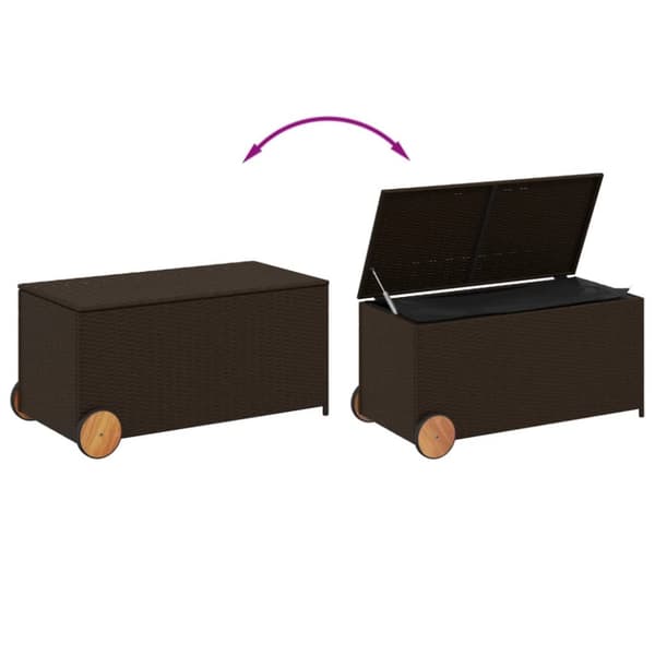 The Living Store Dynbox på hjul brun 190L konstrottning -  Dynboxar