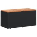 Miniatyrbillede 3 af 11: The Living Store opbevaringsboks til haven 110x50x54 cm polyrattan akacie sort -  Udendørs opbevaringskasser