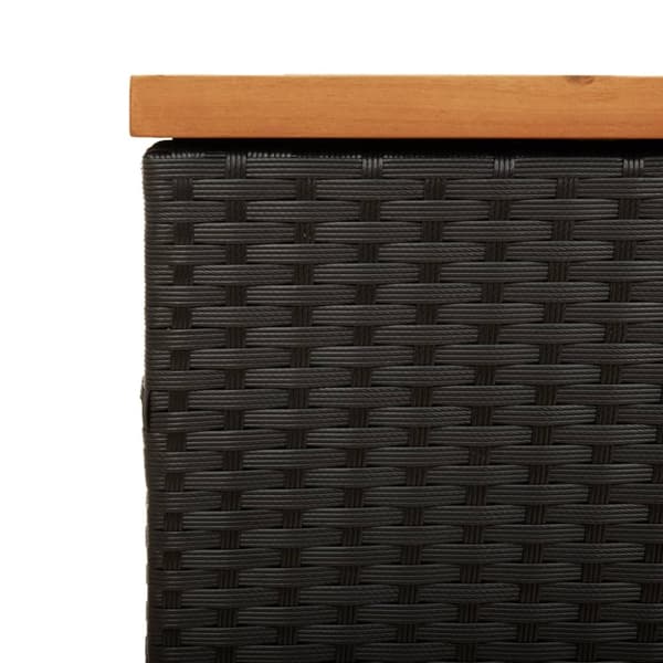 The Living Store opbevaringsboks til haven 110x50x54 cm polyrattan akacie sort -  Udendørs opbevaringskasser