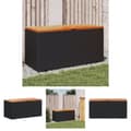 Miniatyrbillede 1 af 11: The Living Store opbevaringsboks til haven 110x50x54 cm polyrattan akacie sort -  Udendørs opbevaringskasser