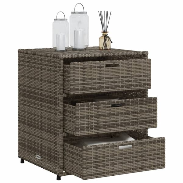 The Living Store Puutarhan säilytyskaappi harmaa 55x59x69 cm polyrottinki -  Ulkotilan säilytyslaatikot