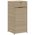 Miniatyrbillede 3 af 11: The Living Store opbevaringsskab til haven 55x55x111 cm polyrattan beige -  Udendørs opbevaringskasser