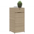 Miniatyrbillede 5 af 11: The Living Store opbevaringsskab til haven 55x55x111 cm polyrattan beige -  Udendørs opbevaringskasser