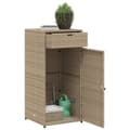 Miniatyrbillede 6 af 11: The Living Store opbevaringsskab til haven 55x55x111 cm polyrattan beige -  Udendørs opbevaringskasser