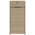 Miniatyrbillede 8 af 11: The Living Store opbevaringsskab til haven 55x55x111 cm polyrattan beige -  Udendørs opbevaringskasser