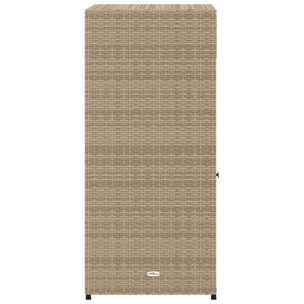 The Living Store opbevaringsskab til haven 55x55x111 cm polyrattan beige -  Udendørs opbevaringskasser