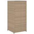 Miniatyrbillede 10 af 11: The Living Store opbevaringsskab til haven 55x55x111 cm polyrattan beige -  Udendørs opbevaringskasser