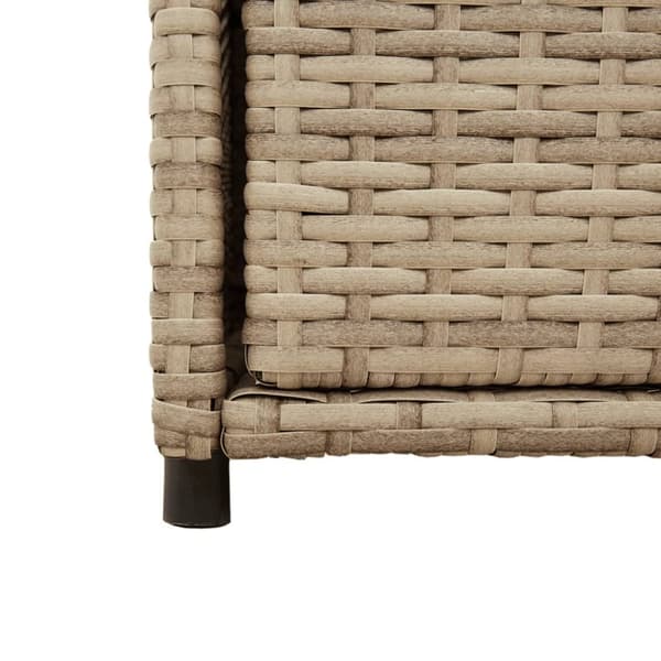 The Living Store opbevaringsskab til haven 55x55x111 cm polyrattan beige -  Udendørs opbevaringskasser