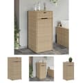 Miniatyrbillede 1 af 11: The Living Store opbevaringsskab til haven 55x55x111 cm polyrattan beige -  Udendørs opbevaringskasser