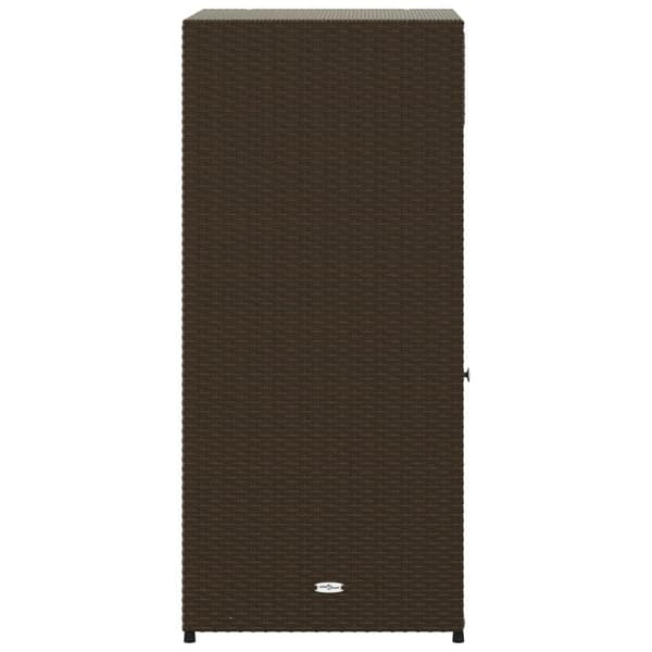 The Living Store opbevaringsskab til haven 55x55x111 cm polyrattan brun -  Udendørs opbevaringskasser