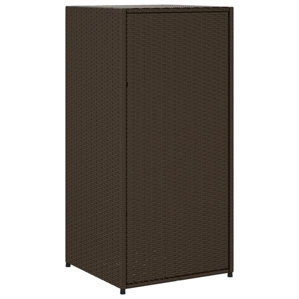 The Living Store opbevaringsskab til haven 55x55x111 cm polyrattan brun -  Udendørs opbevaringskasser