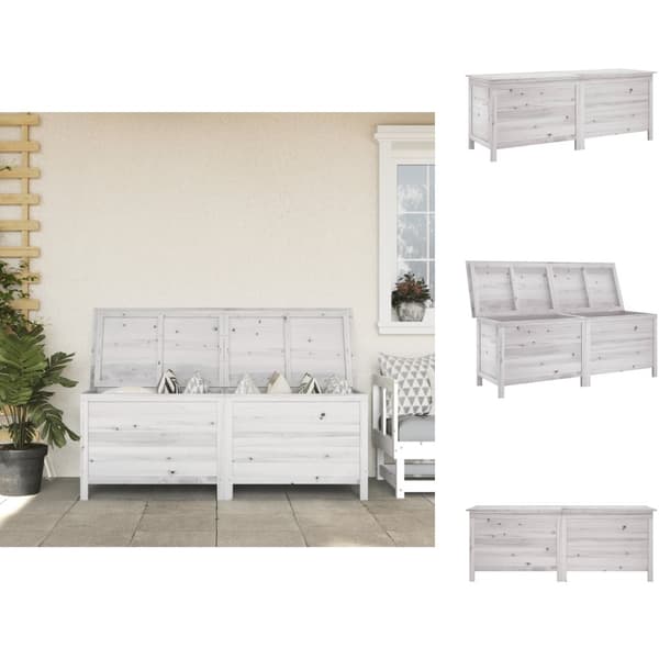 Ulkotilan säilytyslaatikot - Living Ulkosäilytyslaatikko valkoinen 150x50x56,5 cm täysi kuusi
