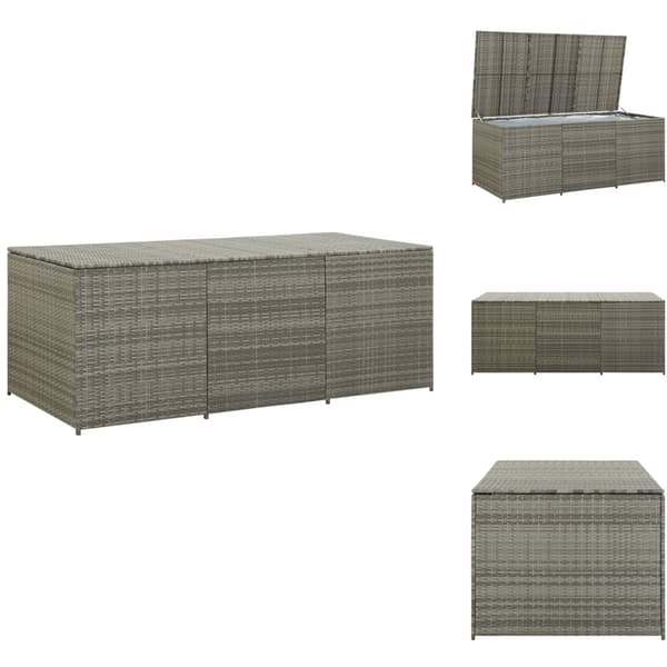 Ulkotilan säilytyslaatikot - Living Puutarhan säilytyslaatikko polyrottinki 180x90x70 cm harmaa