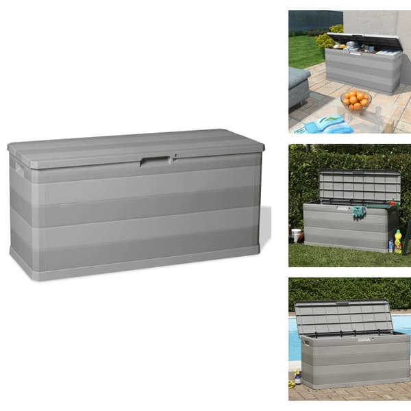 Ulkotilan säilytyslaatikot - Living Puutarhan Varastoarkku harmaa 117x45x56 cm