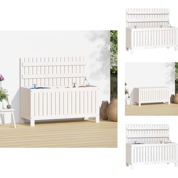 Ulkotilan säilytyslaatikot - Living Säilytyslaatikko valkoinen 108x42,5x54 cm täysi mänty