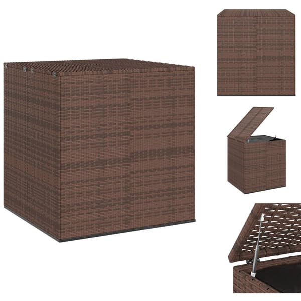 Udendørs opbevaringskasser - Living hyndeboks 100x97,5x104 cm polyrattan brun