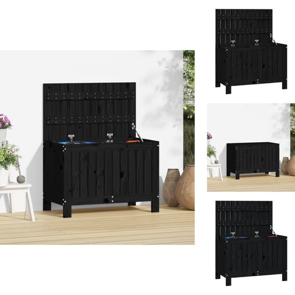 Ulkotilan säilytyslaatikot - Living Säilytyslaatikko musta 76x42,5x54 cm täysi mänty