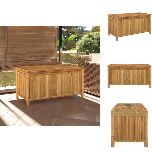 Udendørs opbevaringskasser - Living opbevaringskasse til haven 110x52x55 cm bambus