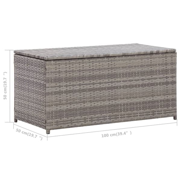 Ulkotilan säilytyslaatikot - Living Puutarhan säilytyslaatikko polyrottinki 100x50x50 cm harmaa