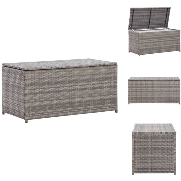 Ulkotilan säilytyslaatikot - Living Puutarhan säilytyslaatikko polyrottinki 100x50x50 cm harmaa