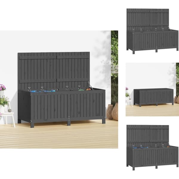 Ulkotilan säilytyslaatikot - Living Säilytyslaatikko harmaa 147x68x64 cm täysi mänty