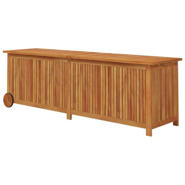 Ulkotilan säilytyslaatikot - Living Ulkosäilytyslaatikko pyörillä 150x50x58 cm täysi akasiapuu