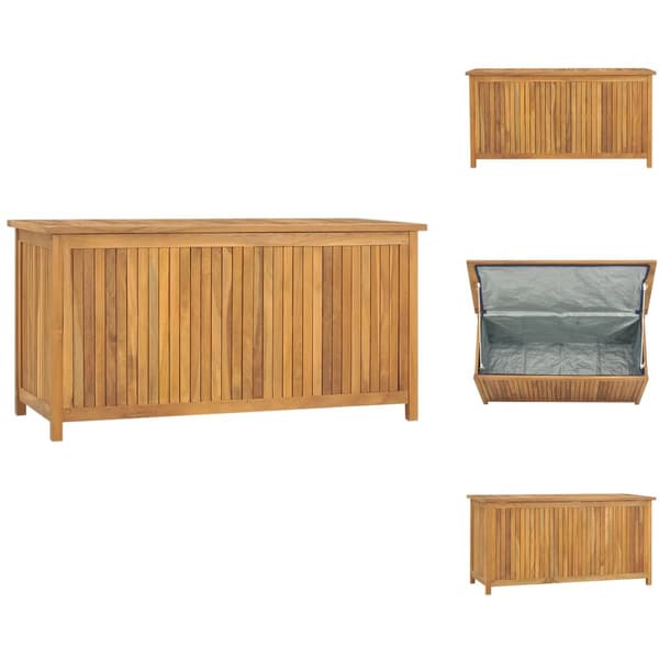 Udendørs opbevaringskasser - Living opbevaringsboks til haven 114x50x58 cm massivt teaktræ