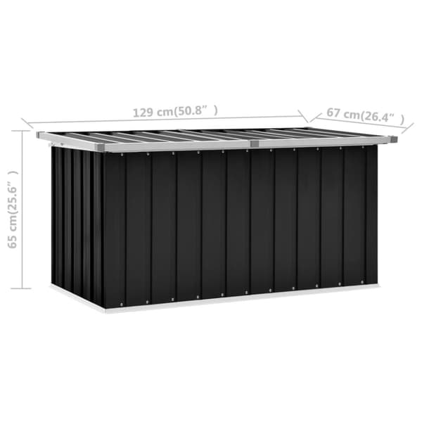 Udendørs opbevaringskasser - Living opbevaringskasse til haven 129x67x65 cm antracitgrå