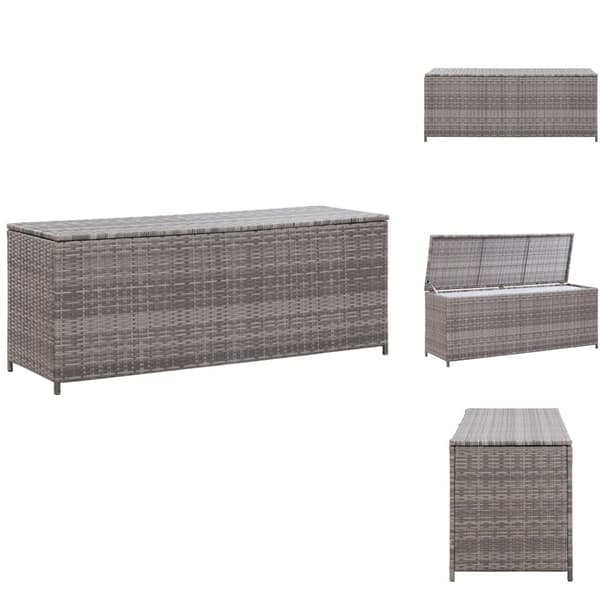 Ulkotilan säilytyslaatikot - Living Puutarhan säilytyslaatikko harmaa 120x50x60 cm polyrottinki