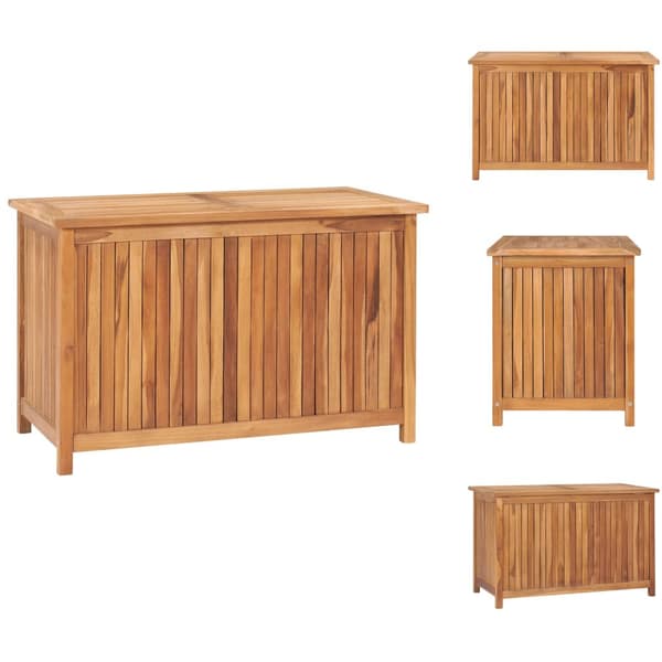 Udendørs opbevaringskasser - Living opbevaringskasse til haven 90x50x58 cm massivt teaktræ