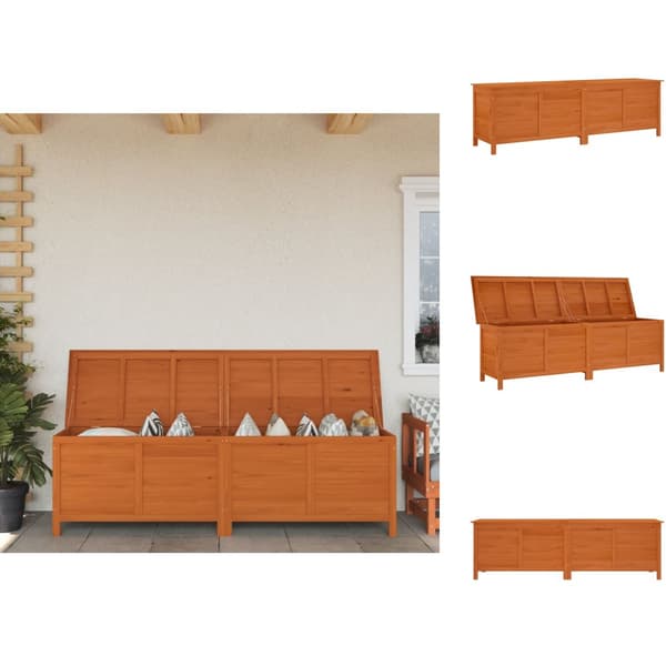 Dynboxar - Living Dynbox brun 198,5x50x56,5 cm massivt granträ