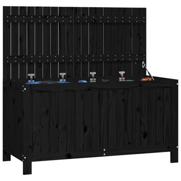 Säilytyslaatikko musta 121x55x64 cm täysi mänty - Säilytyslaatikko Ulos - Puiset Säilytyslaatikot - Home & Living