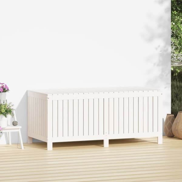 Dynbox vit 147x68x64 cm massiv furu - Trädgårdslåda - Trädgårdslådor - Home & Living