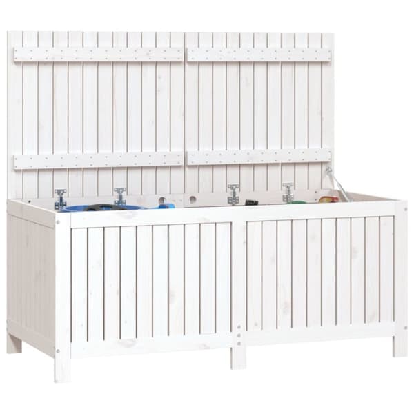 Dynbox vit 147x68x64 cm massiv furu - Trädgårdslåda - Trädgårdslådor - Home & Living