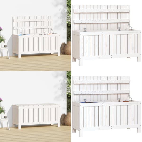 Dynbox vit 108x42,5x54 cm massiv furu - Trädgårdslåda - Trädgårdslådor - Home & Living