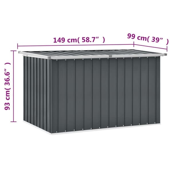 Opbevaringskasse til haven 149x99x93 cm grå - Opbevaringsboks - Opbevaringsbokse - Home & Living