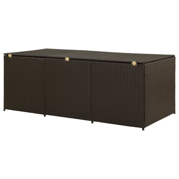 Puutarhan säilytyslaatikko polyrottinki 180x90x70 cm ruskea - Varastoarkku - Varastoarkut - Home & Living