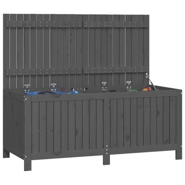 Opbevaringskasse til haven 147x68x64 cm massivt fyrretræ grå - Havekasse - Havekasser - Home & Living