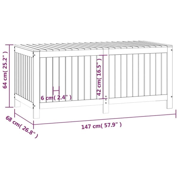 Opbevaringskasse til haven 147x68x64 cm massivt fyrretræ grå - Havekasse - Havekasser - Home & Living