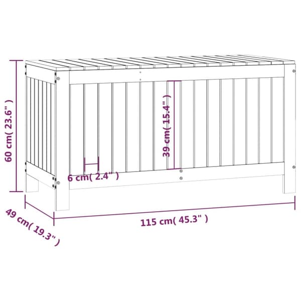 Dynbox svart 115x49x60 cm massiv furu - Trädgårdslåda - Trädgårdslådor - Home & Living