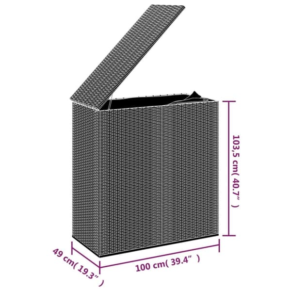 Hyndeboks 100x49x103,5 cm polyrattan brun - Hyndeboks - Hyndebokse - Home & Living