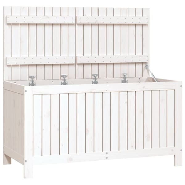 Opbevaringskasse til haven 121x55x64 cm massivt fyrretræ hvid - Havekasse - Havekasser - Home & Living