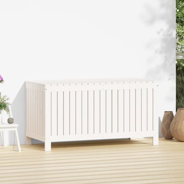Opbevaringskasse til haven 121x55x64 cm massivt fyrretræ hvid - Havekasse - Havekasser - Home & Living
