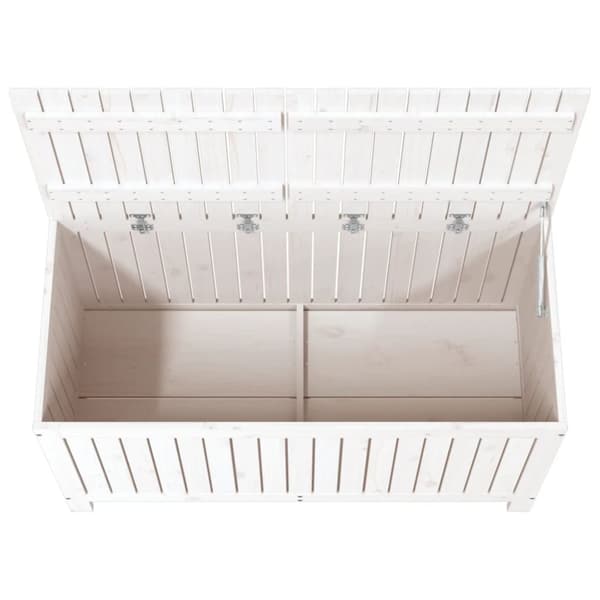 Opbevaringskasse til haven 121x55x64 cm massivt fyrretræ hvid - Havekasse - Havekasser - Home & Living