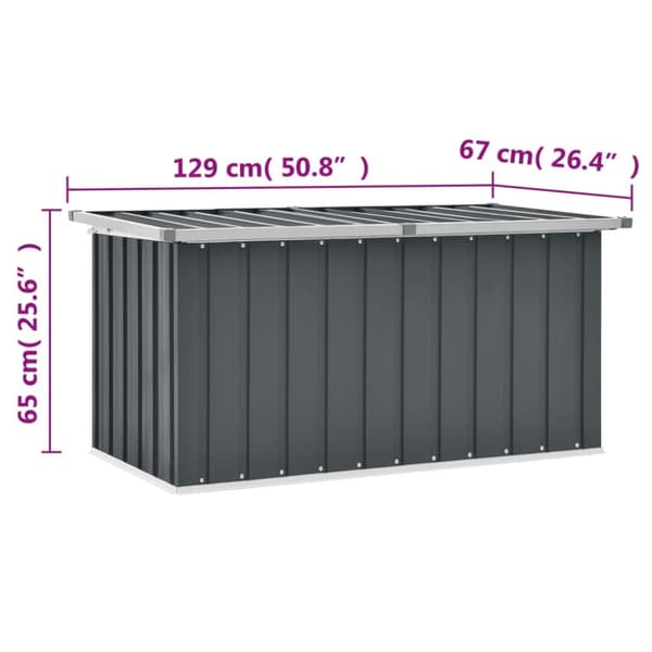 Puutarhan varastoarkku harmaa 129x67x65 cm - Varastolaatikko - Varastolaatikot - Home & Living