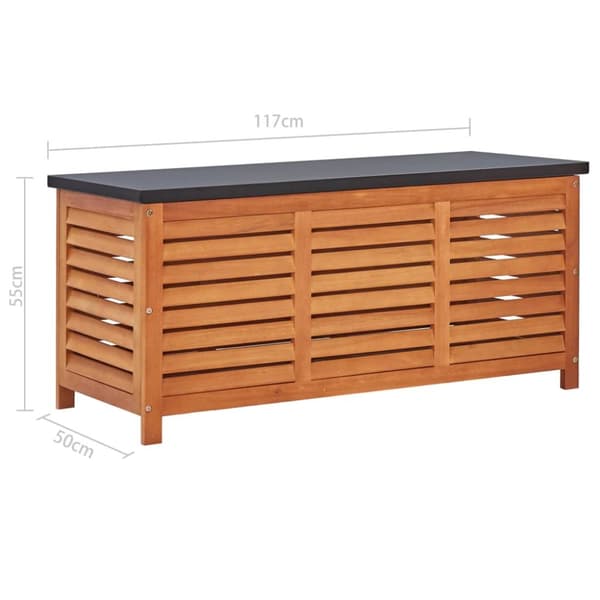 Dynbox 117x50x55 cm massivt eukalyptusträ - Förvaringslåda - Förvaringslådor - Home & Living
