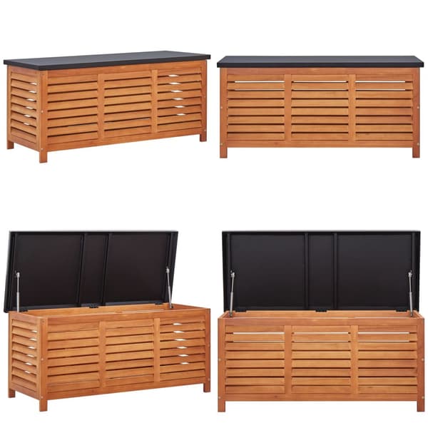 Dynbox 117x50x55 cm massivt eukalyptusträ - Förvaringslåda - Förvaringslådor - Home & Living