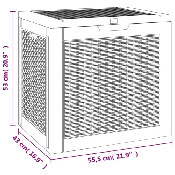 Opbevaringskasse til haven 55,5x43x53 cm polypropylen sort - Havekasse - Havekasser - Home & Living