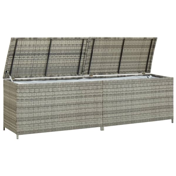 Puutarhan säilytyslaatikko polyrottinki 200x50x60 cm harmaa - Varastoarkku - Varastoarkut - Home & Living