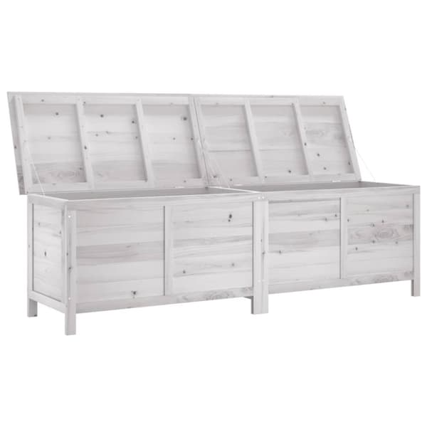 Ulkosäilytyslaatikko valkoinen 198,5x50x56,5 cm täysi kuusi - Ulkosäilytyslaatikko - Puutarhasäilytyslaatikko - Home & Living